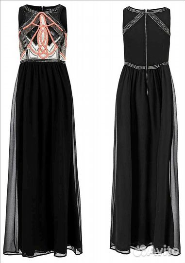 Вечернее Платье. Расшито бисером, пайетками. Индия