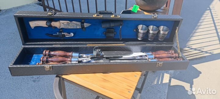 Шашлычный подарочный набор в чемодане №4