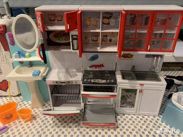 Игрушечная Кухня и Ванна Куклы барби