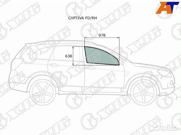 Стекло боковое опускное chevrolet captiva