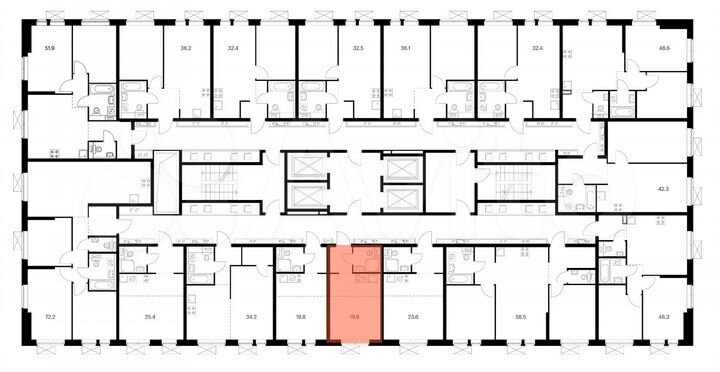 Квартира-студия, 19,8 м², 28/33 эт.
