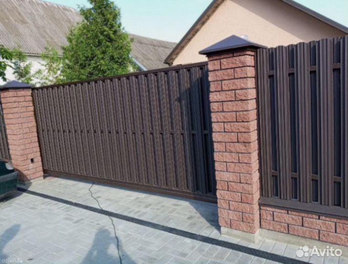 Откатные\Распашные ворота из металла 4.5м