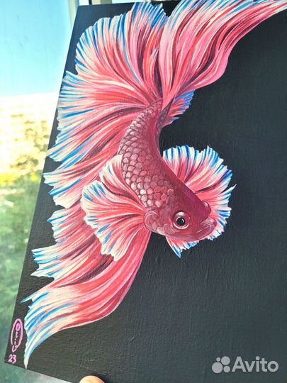 Картина Рыбка Петушок 20 х 30 Акрил