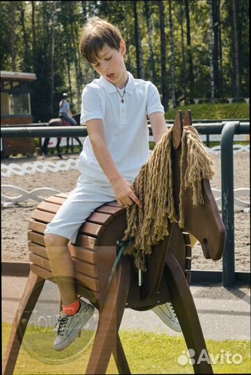 Лошадка деревянная. Ландшафтный интерьер