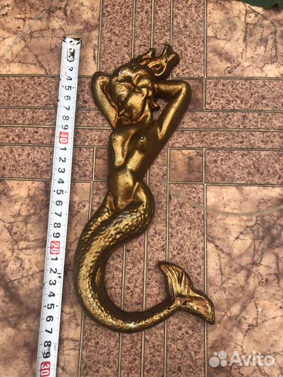 Русалка на стену пано металл СССР