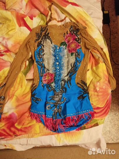 Купальник для гимнастики голубой