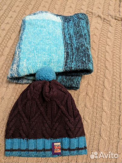 Шапка+ 2 снуда+ шарф
