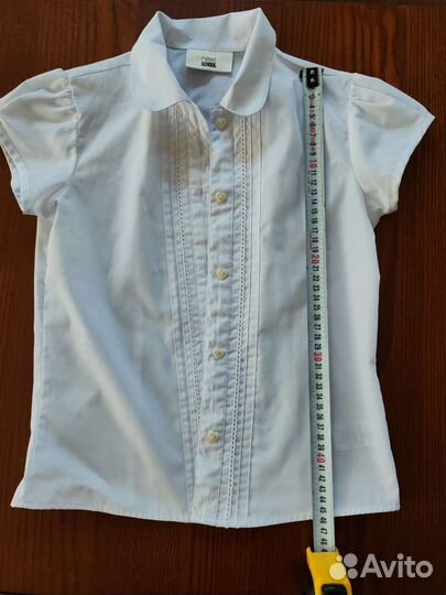 Блузка белая школьная на девочку 134 Next и др