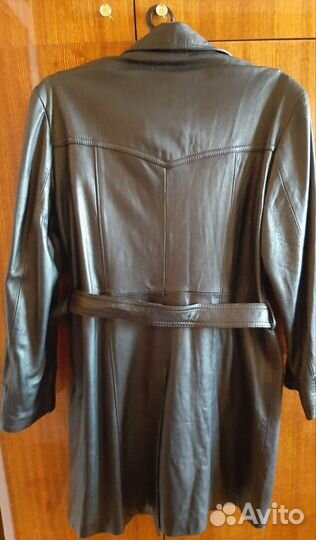 Кожаный плащ пальто мужской СССР