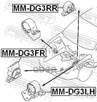 Подушка двигателя ат зад прав лев Febest 547