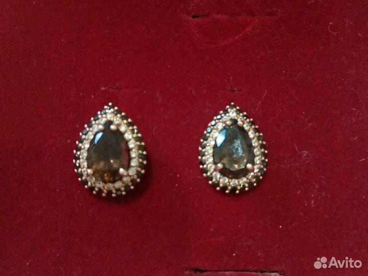 Серебряные серьги в золочении