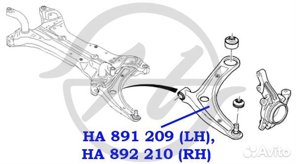 Рычаг передней подвески, нижний, левый