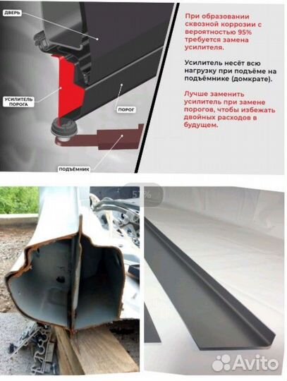 Ремонтный порог правый на Ford Explorer 3