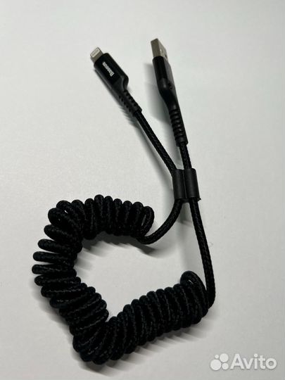 Кабель iPhone USB - Type-C,1 м, пружинный baseus