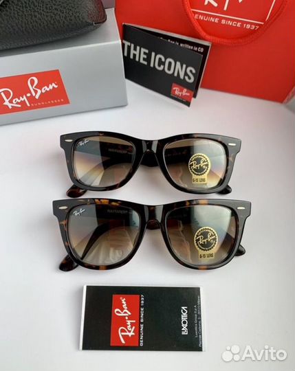 Очки ray ban wayfarer коричневые