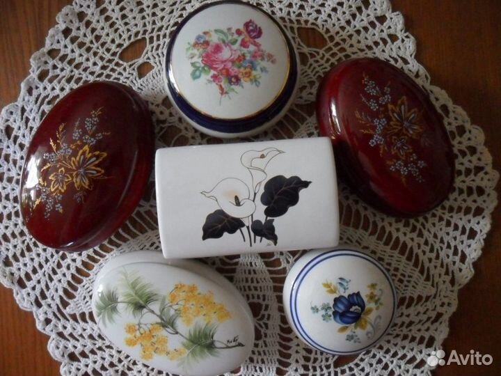 Фарфоровые винтажные шкатулки Италия, Франция