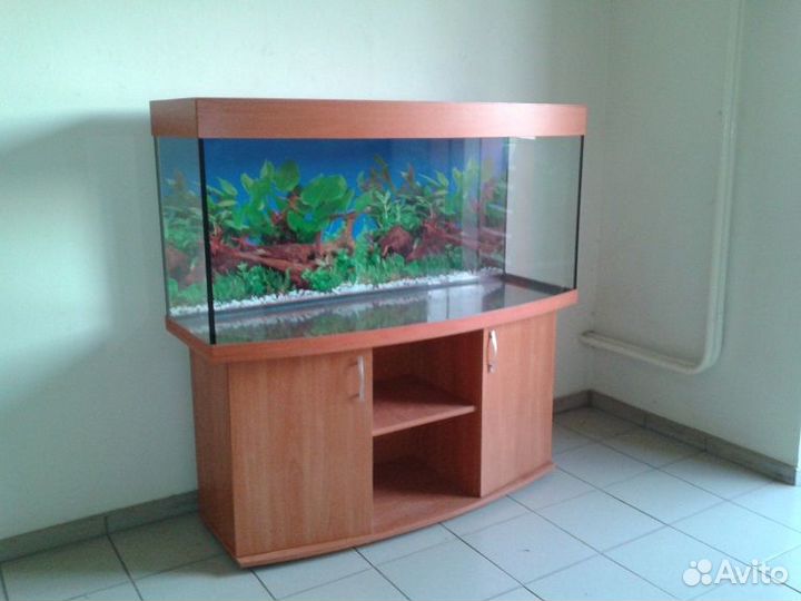 Аквариум300 полукруглый свет биофильтр тумба