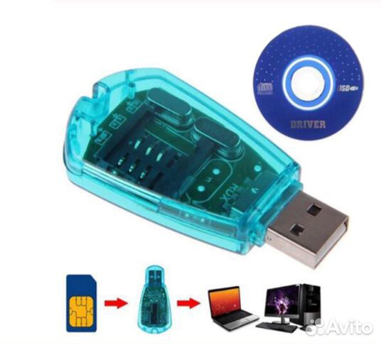 Мобильный телефон USB Sim Card Reader Писатель коп