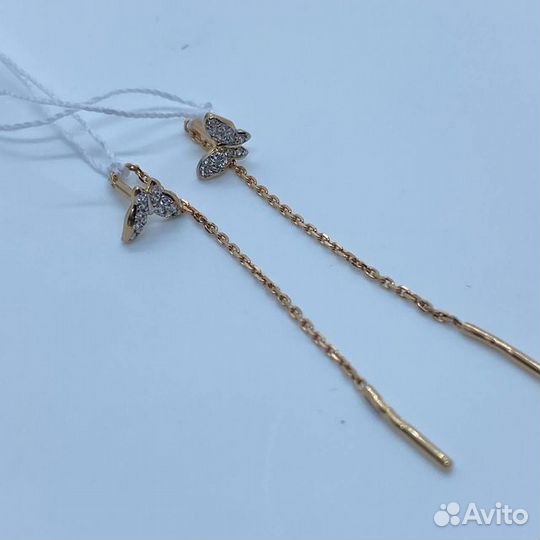 Золотые серьги с камнем