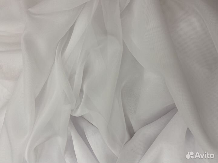 Штора из белой вуали 600х320