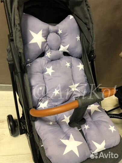 Матрасик универсальный, серые звезды