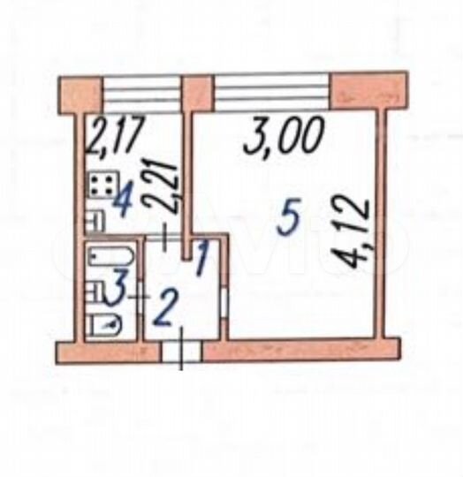 1-к. квартира, 20,9 м², 3/5 эт.