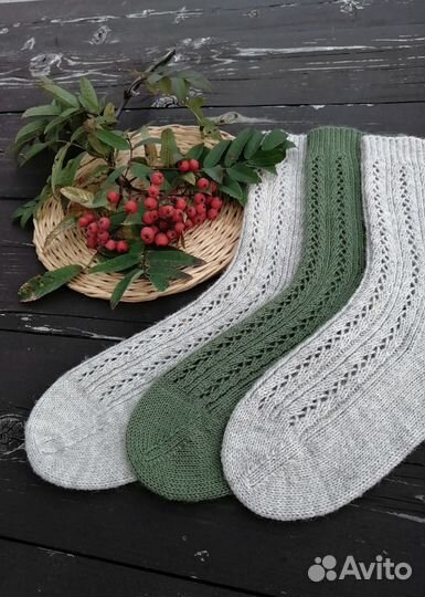 Носки шерстяные вязаные женские
