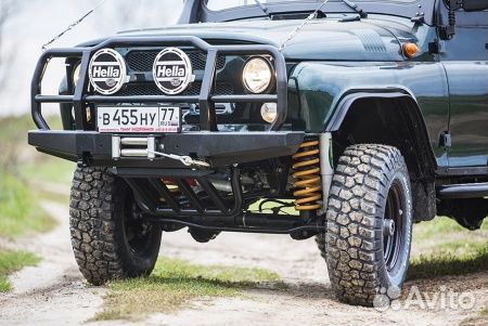 Бампер риф силовой передний УАЗ Хантер с дугой