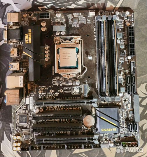 Комплект материнская плата, процессор и DDR 3 12gb