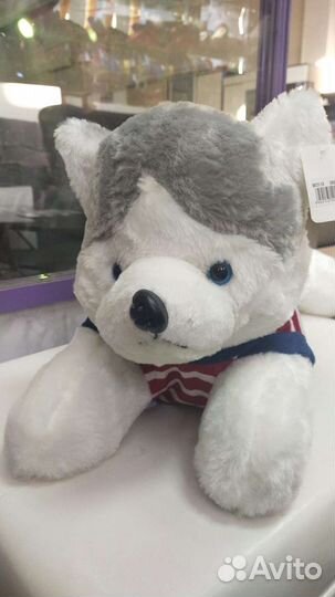 Большая собака Хаски игрушка 50 см