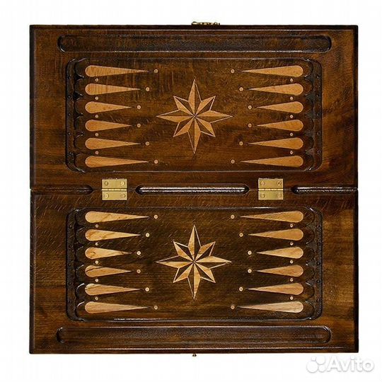 Нарды и шашки резные Октаграмма 40 х 40 см бук Армения 62502