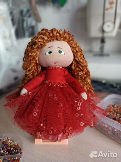 Мягкая интерьерная кукла-Ангел Любонька 20см