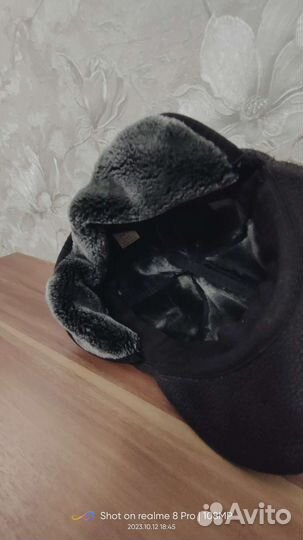 Кепка с ушками теплая мужская новая