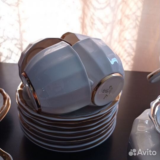 Чайный сервиз дфз Вербилки «Золотая лента» СССР