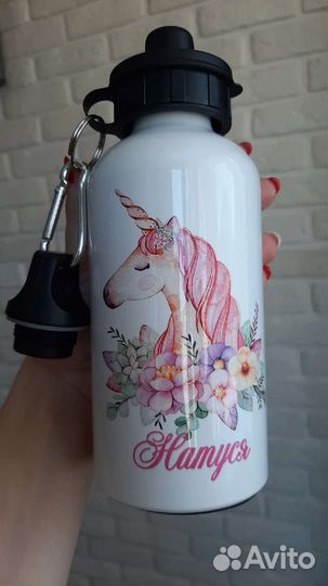 Бутылочка для воды 500 мл Единорог