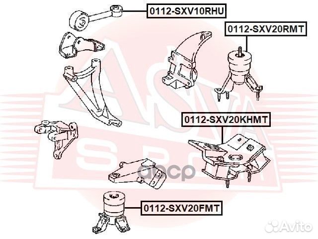 Подушка двигателя мт зад прав/лев 0112SXV20