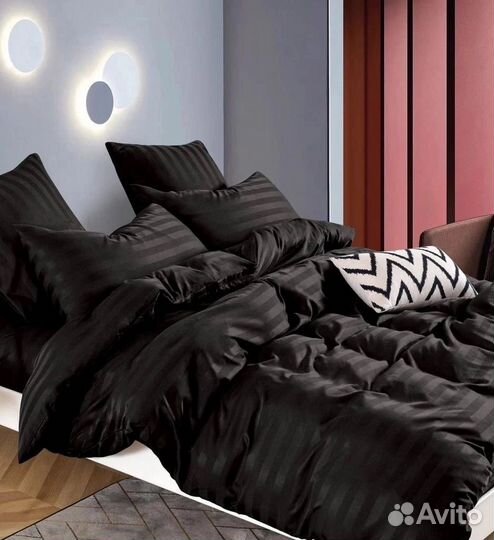 Постельное страйп-сатин на резинке