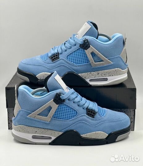 Кроссовки Nike Jordan 4 Blue Зима с мехом