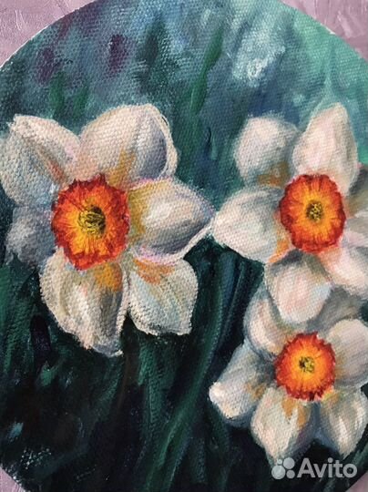 «Нарциссы» картина на холсте