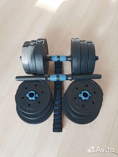 Две гантели по 10 кг итого 20 кг. Новые гантели