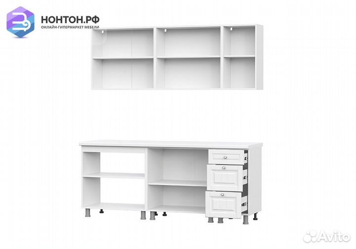 Кухня Белла 2.0 м белый / белый текстурный