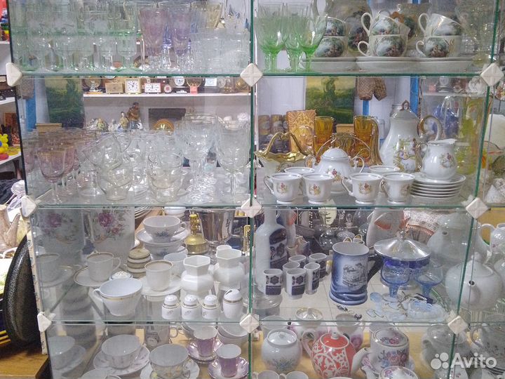 Столовая посуда СССР, вазы, хрусталь, стекло идр