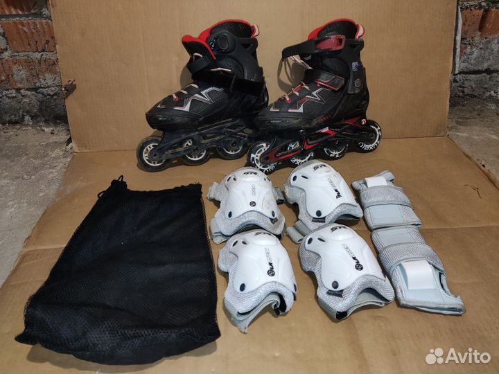 Коньки роликовые Oxelo FIT 3, раздвижные 33-35