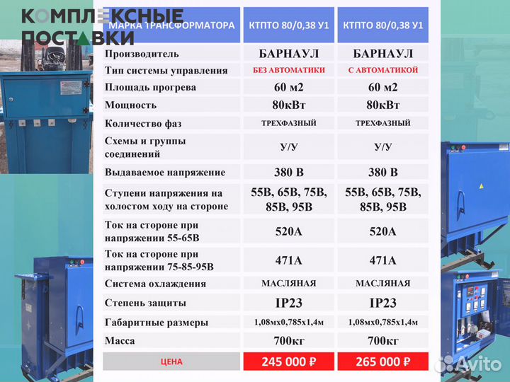 Трансформатор ктпто 80 0.38У1