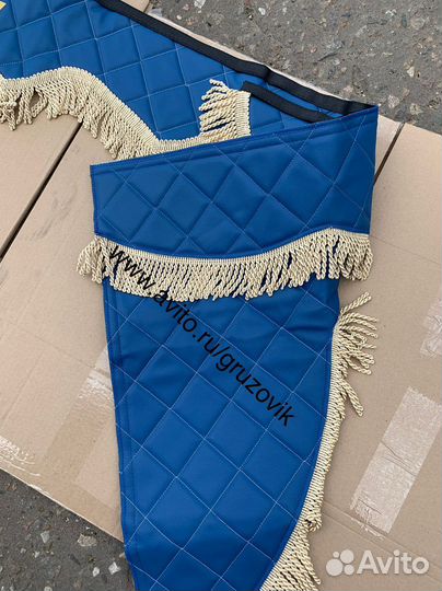 Ламбрекен двухсторонний + боковушка экокожа kamza