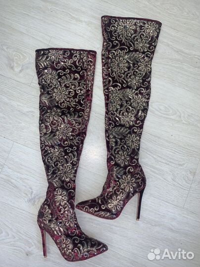 Ботфорты бархатные