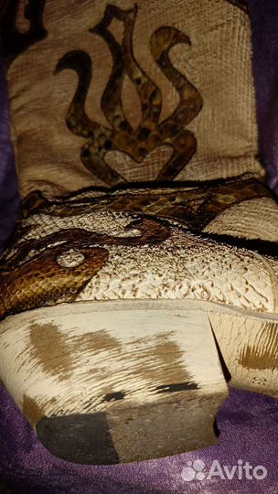 Сапоги. казаки. Италия,эксклюзив. Кожа варана