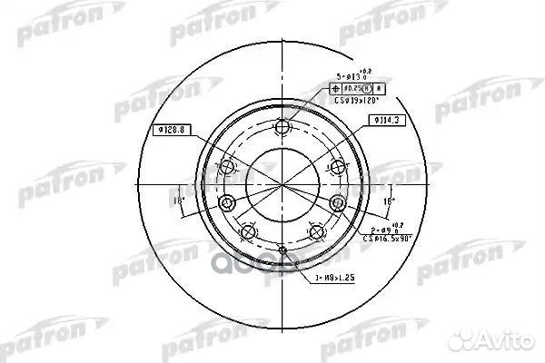 Patron Диск тормозной передн mazda: 6 02, 6 Ha