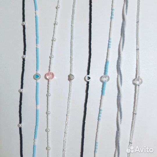 Колье чокер из бисера и бусин