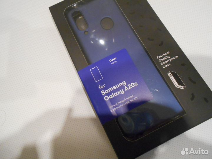 Чехол Silicone Cover Samsung A20 и А30 синий